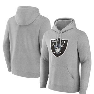 Men's Las Vegas Raiders Fanatics Heather Gray Deliver Fleece Pullover Hoodie XXL